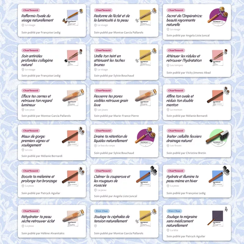 Catálogo de tratamientos del Dien Chan